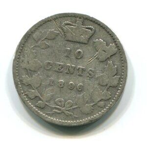 1896 Canada Silver 10 Cent Coin (#1714)